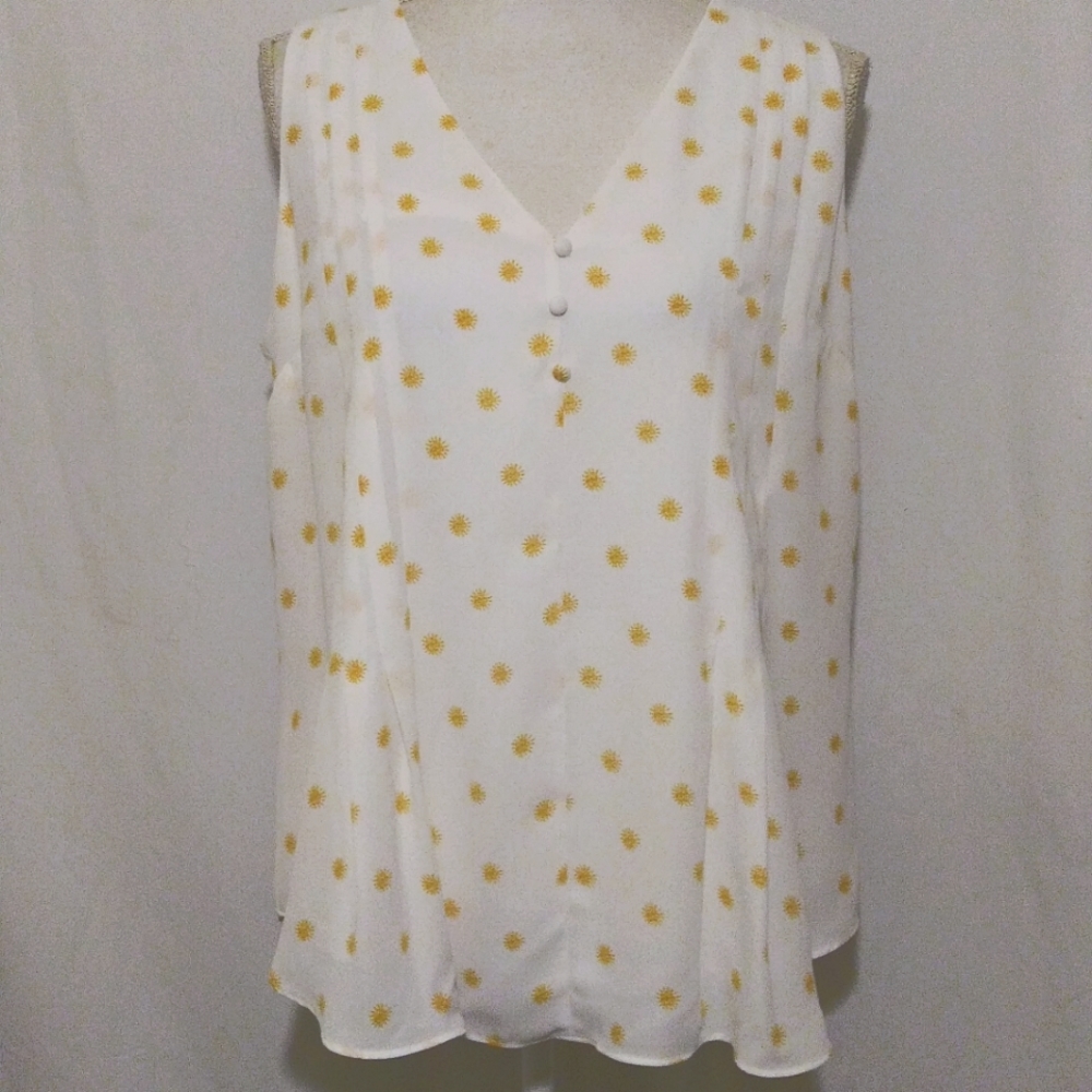 XL Maison Jules Sun Flower Print Sleeveless Top